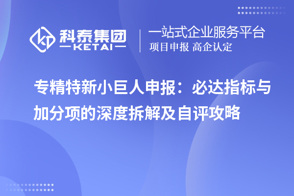 <a href=http://www.xinshancheng.cn/fuwu/zhuanjingtexin.html target=_blank class=infotextkey>專精特新小巨人申報(bào)</a>：必達(dá)指標(biāo)與加分項(xiàng)的深度拆解及自評(píng)攻略