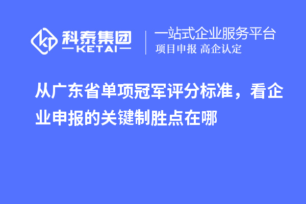 從廣東省單項(xiàng)冠軍評(píng)分標(biāo)準(zhǔn)，看企業(yè)申報(bào)的關(guān)鍵制勝點(diǎn)在哪