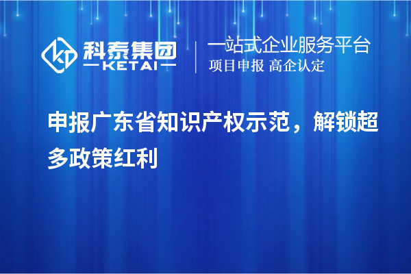 申報(bào)廣東省知識(shí)產(chǎn)權(quán)示范，解鎖超多政策紅利
