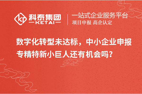 數(shù)字化轉(zhuǎn)型未達(dá)標(biāo)，中小企業(yè)申報專精特新小巨人還有機(jī)會嗎？